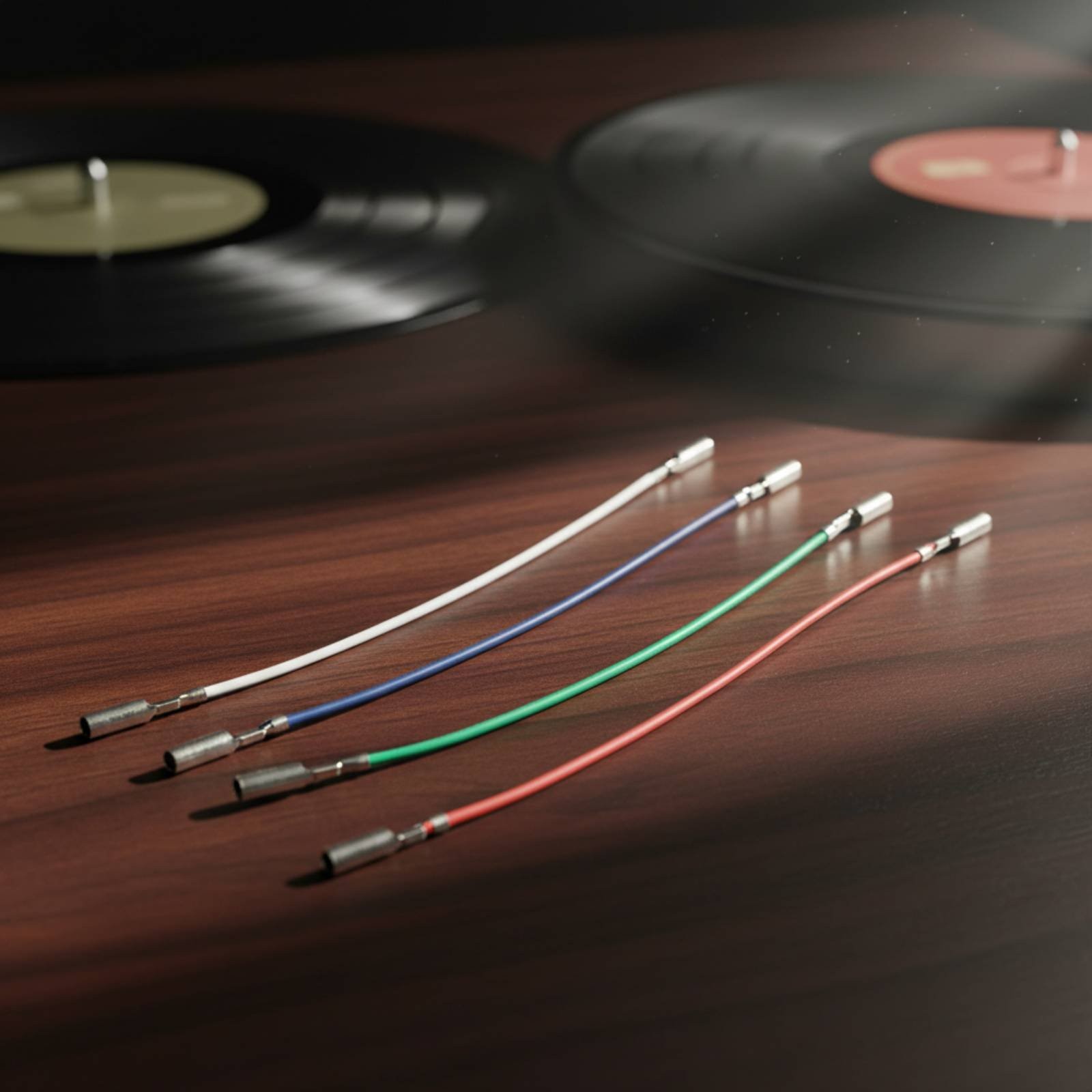 4 Pieces Turntable Headshell Leads Color-Coded Phono Wires