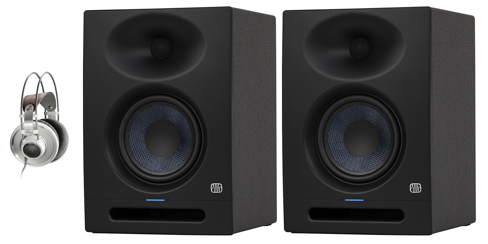 AKG K701 Open-Back Studio Recording Headphones+2) Presonus Eris Studio Monitors