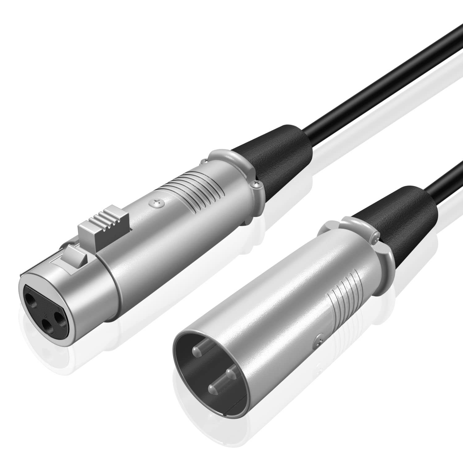 TNP XLR Microphone Cable – 3 Pin Male to 1.5FT, 1 1 Female, Black