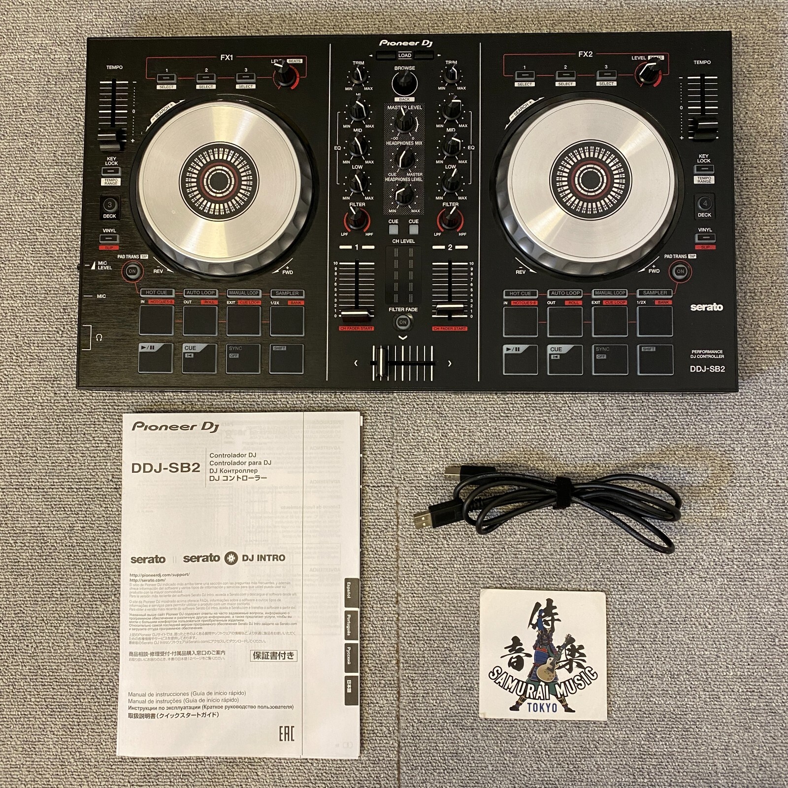 Pioneer DJ DDJ-SB2 2-Channel 2ch DJ Controller DDJSB2 With USB Cable Used