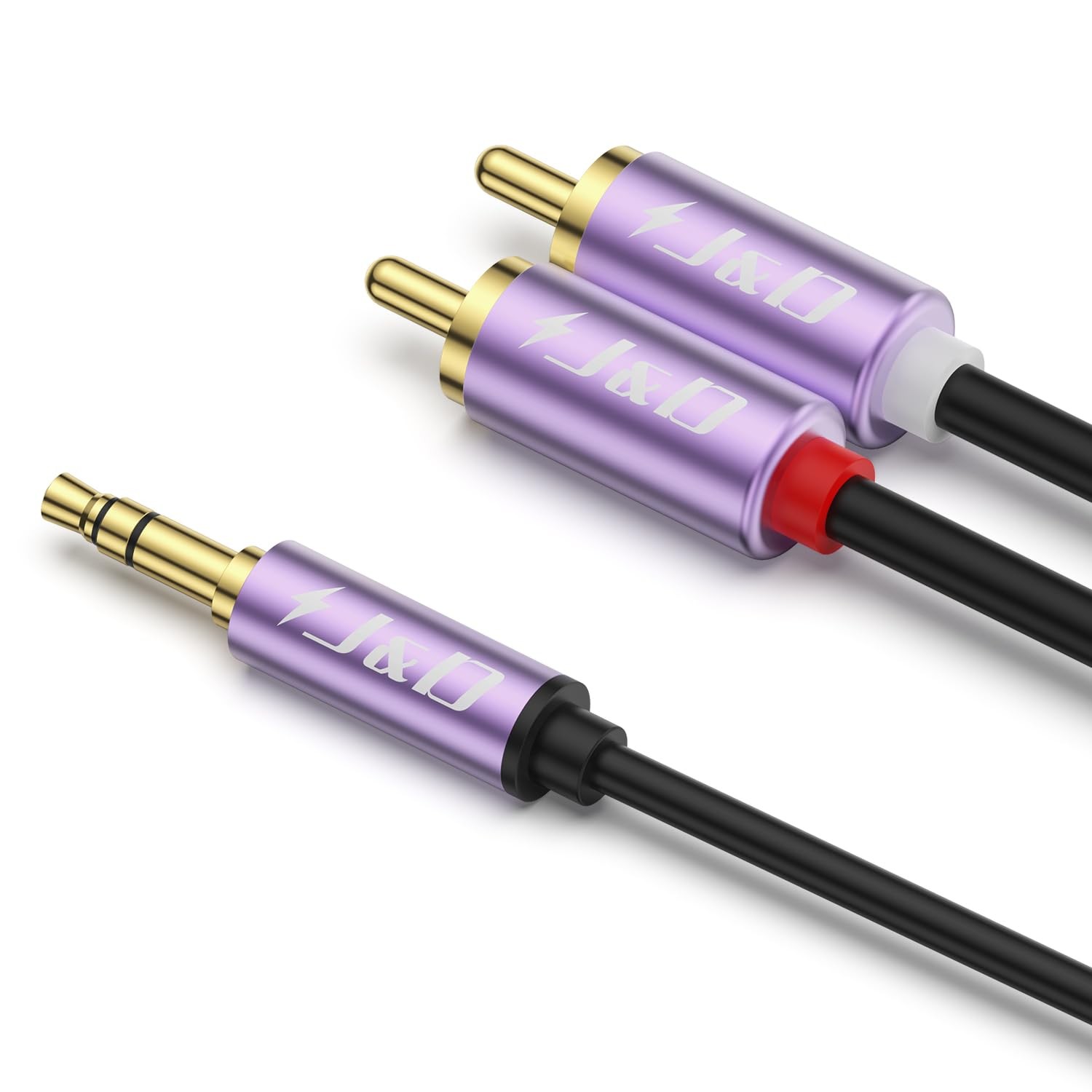 3.5mm Male To 2 RCA Phono Stereo Audio Cable 6 Feet Premium Splitter Lead