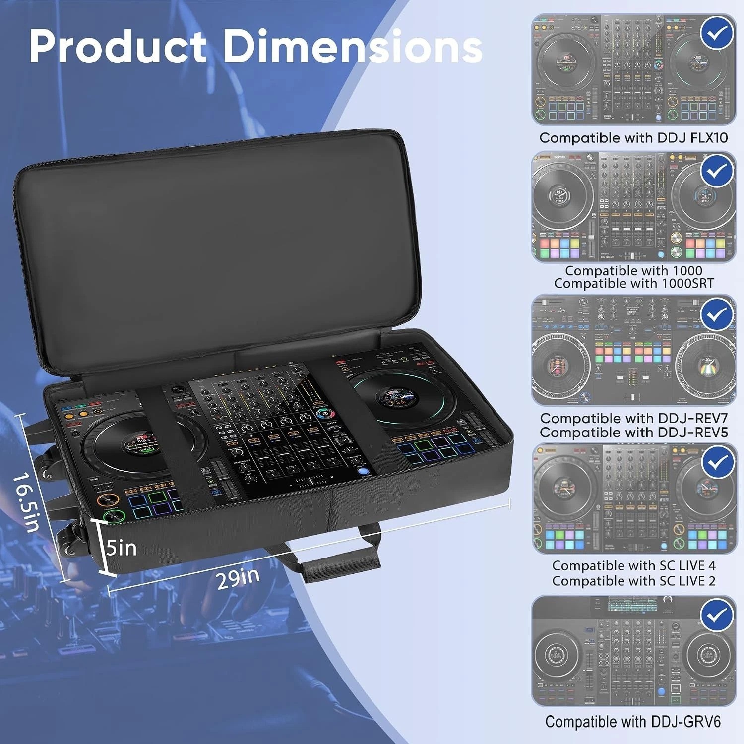 DJ Case with Wheels – Compatible with DDJ / DDJ- / DDJ 1000