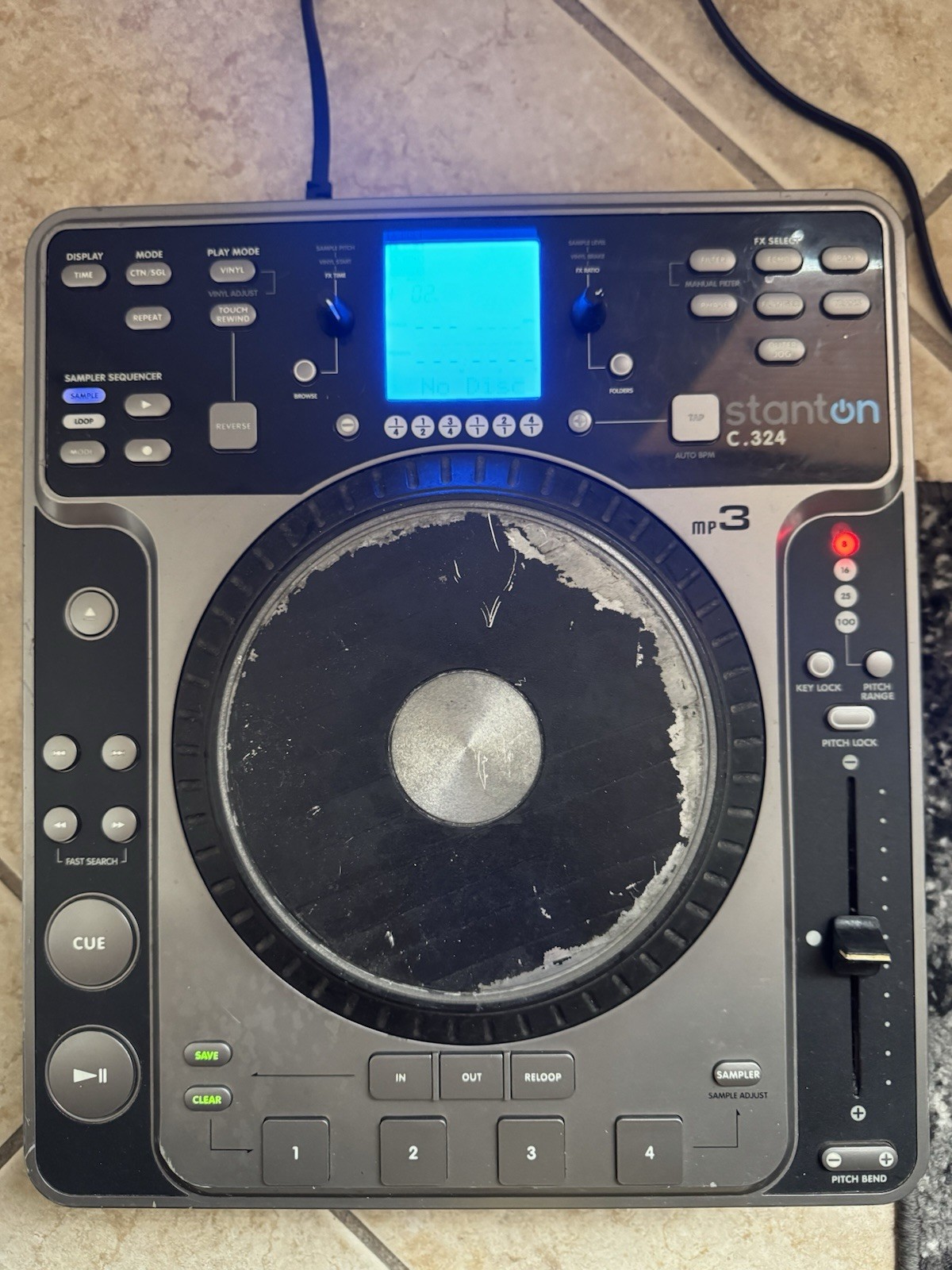 Stanton C.324 Tabletop DJ Turntable Mixer CD Player MP3 with Jog Wheel (A)