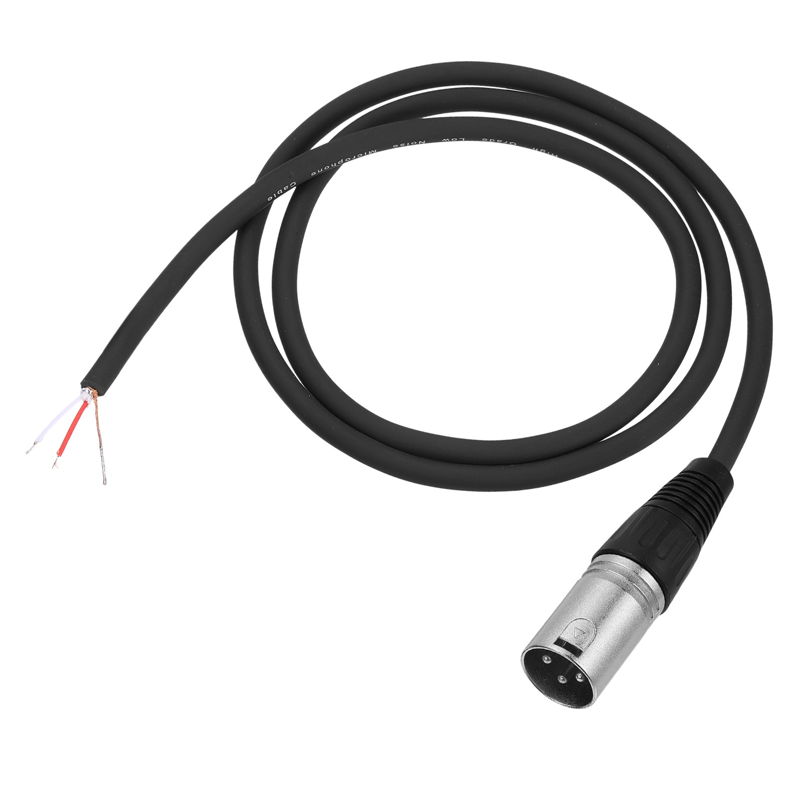 3feet XLR Microphone Open End Cable, 3Pin Male Cable Pigtail Bare Wire, Silver