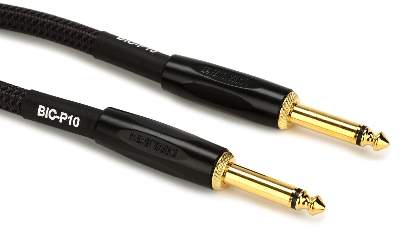 BOSS Premium Guitar Cable Straight To Straight, 10ft (BIC-P10) 10 ft, Black