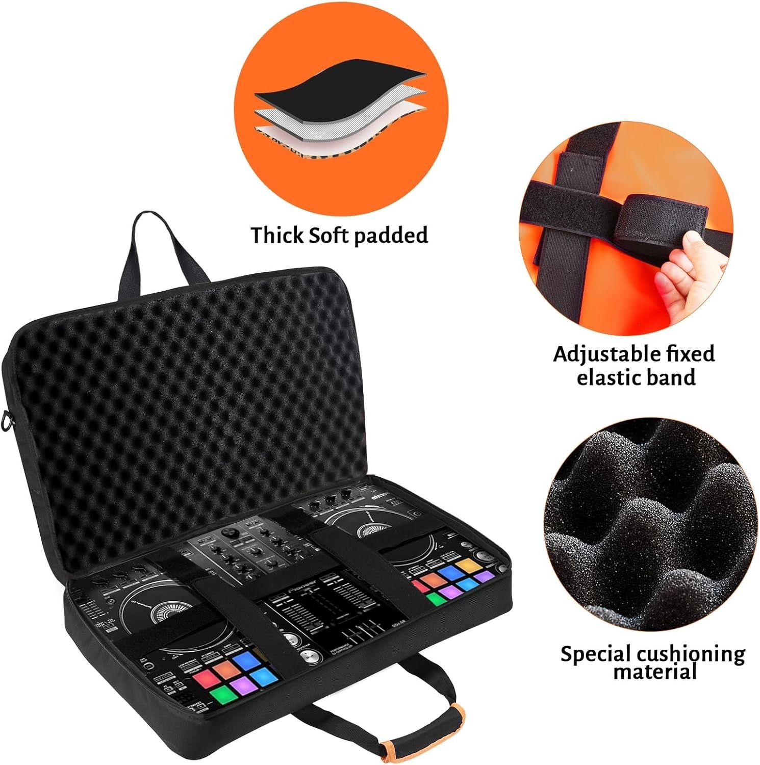 Portable DJ Controller Bag w/ Shoulder Strap