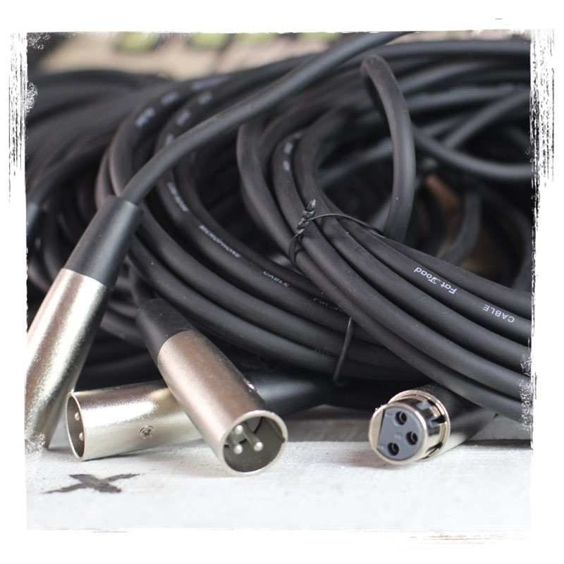 XLR Mic Wires BULK PACK | 20ft Pro-Audio Green Microphone Cords Extension Patch