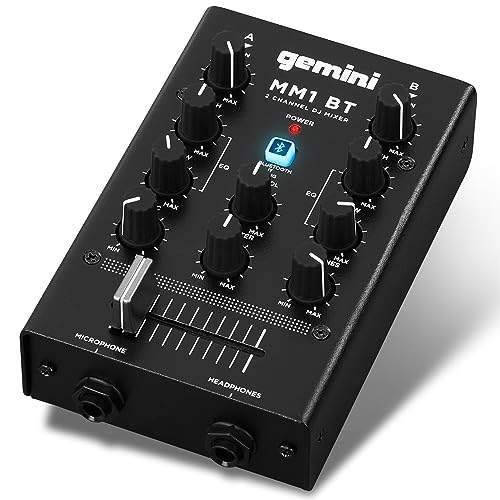 Gemini Portable Bluetooth DJ Mixer – 2-Channel Mini Audio Mixer Black, MSRP $65